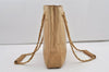 Authentic CHANEL Calf Skin Matelasse Chain Shoulder Tote Bag Beige CC 1440J