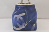 Authentic CHANEL Cruise Line CC Logo Shoulder Tote Bag Canvas Leather Blue 1442K