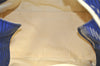 Authentic CHANEL Cruise Line CC Logo Shoulder Tote Bag Canvas Leather Blue 1442K