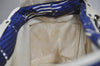Authentic CHANEL Cruise Line CC Logo Shoulder Tote Bag Canvas Leather Blue 1442K