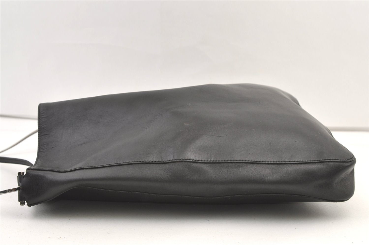 Authentic GUCCI Vintage Leather Shoulder Tote Bag 0013185 Black 1443K