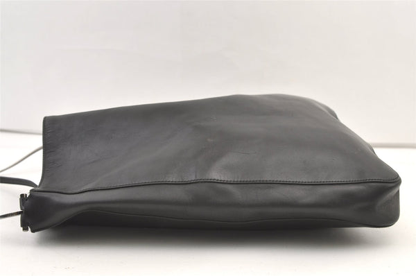Authentic GUCCI Vintage Leather Shoulder Tote Bag 0013185 Black 1443K