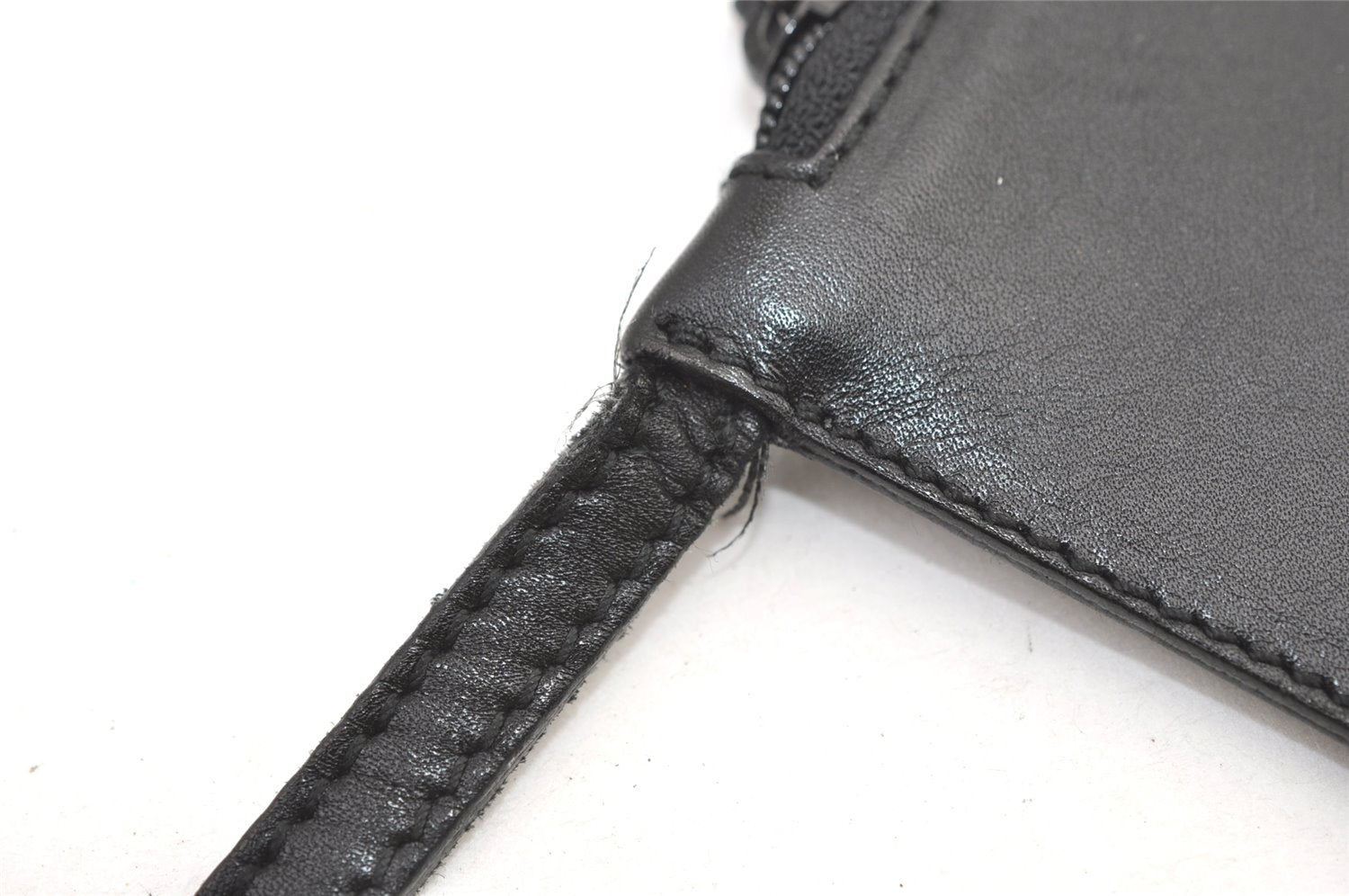 Authentic GUCCI Vintage Leather Shoulder Tote Bag 0013185 Black 1443K