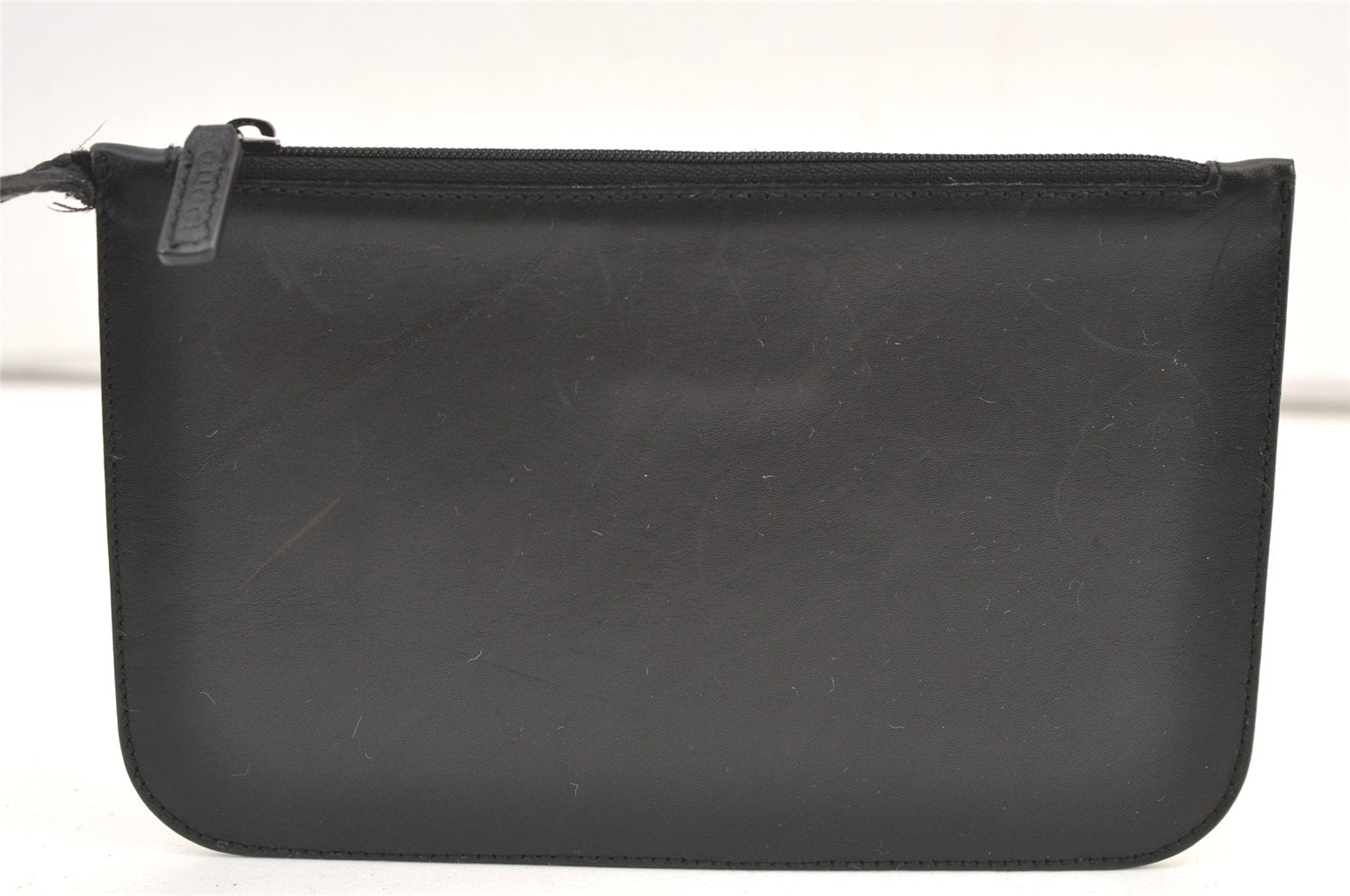 Authentic GUCCI Vintage Leather Shoulder Tote Bag 0013185 Black 1443K
