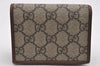 Authentic GUCCI Horsebit Bifold Wallet GG PVC Leather 621887 Brown Junk 1445J