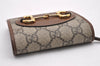 Authentic GUCCI Horsebit Bifold Wallet GG PVC Leather 621887 Brown Junk 1445J