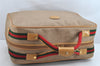 Authentic GUCCI Vintage Web Sherry Line Boston Hand Bag PVC Leather Beige 1445K