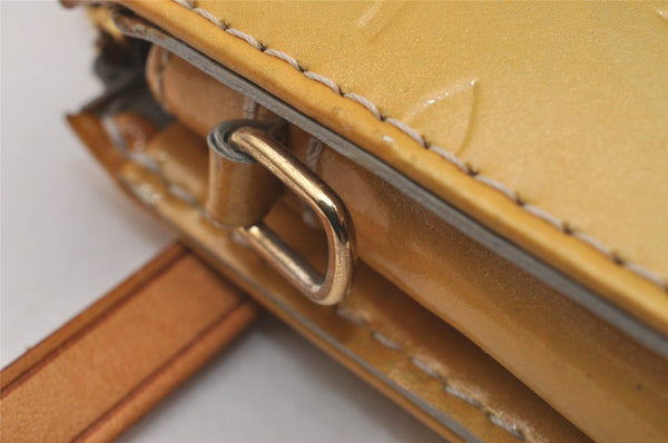 Authentic Louis Vuitton Vernis Lexington Hand Bag Pouch Yellow M91056 LV 1446I