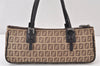 Authentic FENDI Zucchino Shoulder Hand Bag Purse Canvas Leather Brown 1449K