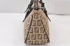 Authentic FENDI Zucchino Shoulder Hand Bag Purse Canvas Leather Brown 1449K