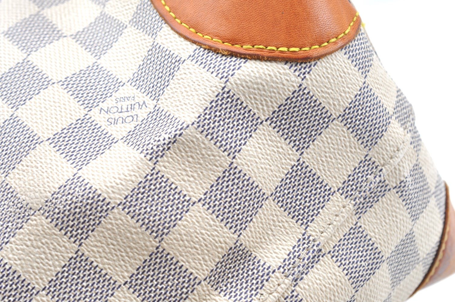 Authentic Louis Vuitton Damier Azur Hampstead MM N51206 Shoulder Tote Bag 1450H