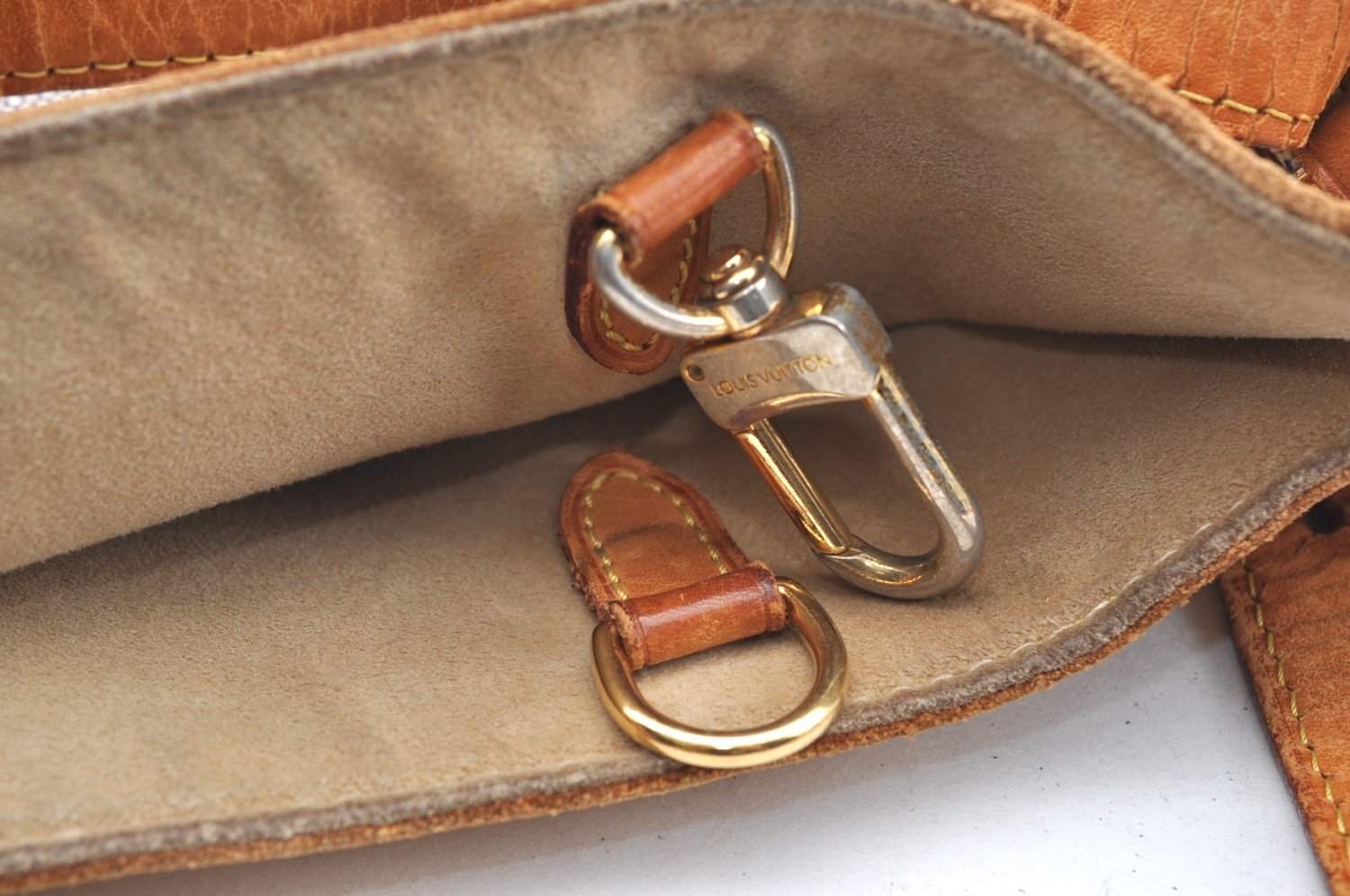 Authentic Louis Vuitton Damier Azur Hampstead MM N51206 Shoulder Tote Bag 1450H