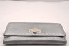 Authentic FENDI Selleria Vintage Long Wallet Purse Leather Silver 1450J