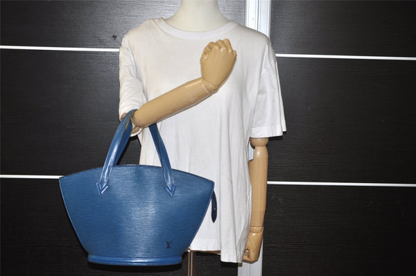 Authentic Louis Vuitton Epi Saint Jacques Hand Bag Blue M52275 LV 1451I