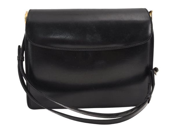 Authentic GUCCI Vintage Shoulder Hand Bag Purse Leather Black Junk 1451K