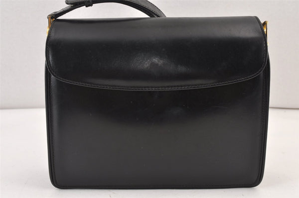 Authentic GUCCI Vintage Shoulder Hand Bag Purse Leather Black Junk 1451K