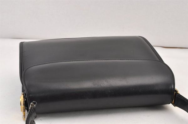 Authentic GUCCI Vintage Shoulder Hand Bag Purse Leather Black Junk 1451K
