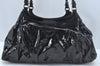 Authentic GUCCI Vintage Abbey Shoulder Tote Bag Enamel 189835 Black 1453J