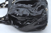 Authentic GUCCI Vintage Abbey Shoulder Tote Bag Enamel 189835 Black 1453J