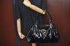 Authentic GUCCI Vintage Abbey Shoulder Tote Bag Enamel 189835 Black 1453J