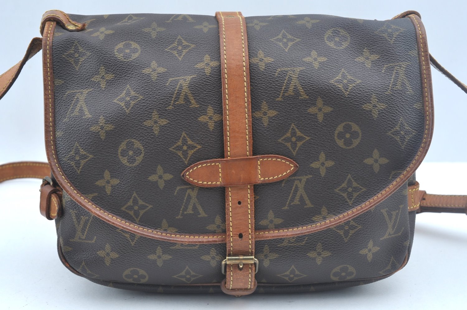 Authentic Louis Vuitton Monogram Saumur 30 Shoulder Cross Bag M42256 LV 1456I
