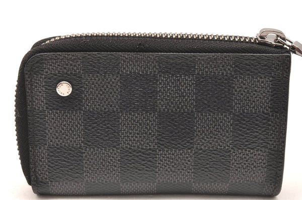Authentic Louis Vuitton Damier Graphite Car Key Case M64410 LV 1456J
