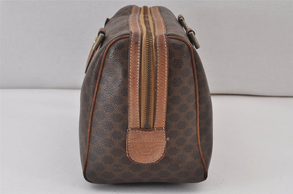 Authentic CELINE Macadam Blason Pattern Clutch Bag PVC Leather Brown Junk 1456K