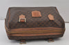 Authentic CELINE Macadam Blason Pattern Clutch Bag PVC Leather Brown Junk 1456K