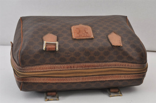 Authentic CELINE Macadam Blason Pattern Clutch Bag PVC Leather Brown Junk 1456K