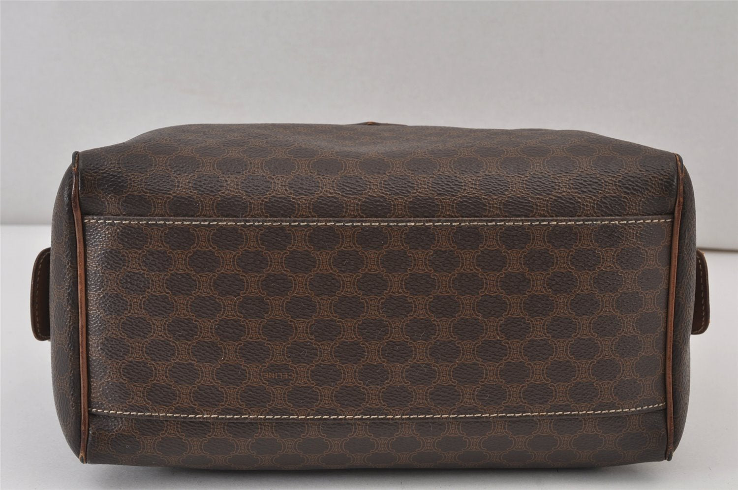 Authentic CELINE Macadam Blason Pattern Clutch Bag PVC Leather Brown Junk 1456K