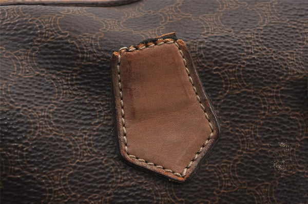 Authentic CELINE Macadam Blason Pattern Clutch Bag PVC Leather Brown Junk 1456K