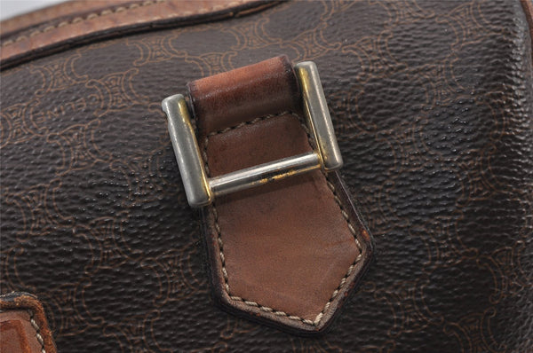 Authentic CELINE Macadam Blason Pattern Clutch Bag PVC Leather Brown Junk 1456K