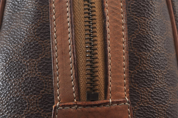 Authentic CELINE Macadam Blason Pattern Clutch Bag PVC Leather Brown Junk 1456K