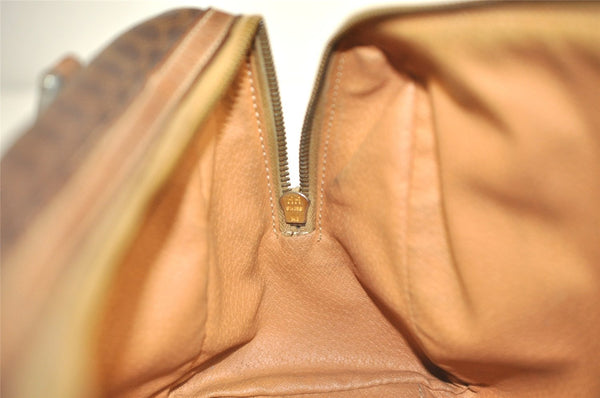 Authentic CELINE Macadam Blason Pattern Clutch Bag PVC Leather Brown Junk 1456K