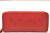 Authentic Louis Vuitton Empreinte Portefeuille Clemence Wallet M60169 Red 1457J