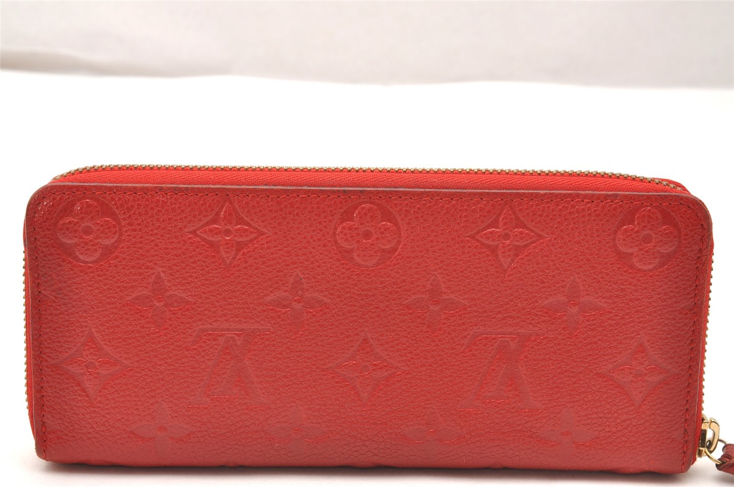 Authentic Louis Vuitton Empreinte Portefeuille Clemence Wallet M60169 Red 1457J