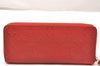 Authentic Louis Vuitton Empreinte Portefeuille Clemence Wallet M60169 Red 1457J