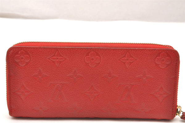 Authentic Louis Vuitton Empreinte Portefeuille Clemence Wallet M60169 Red 1457J