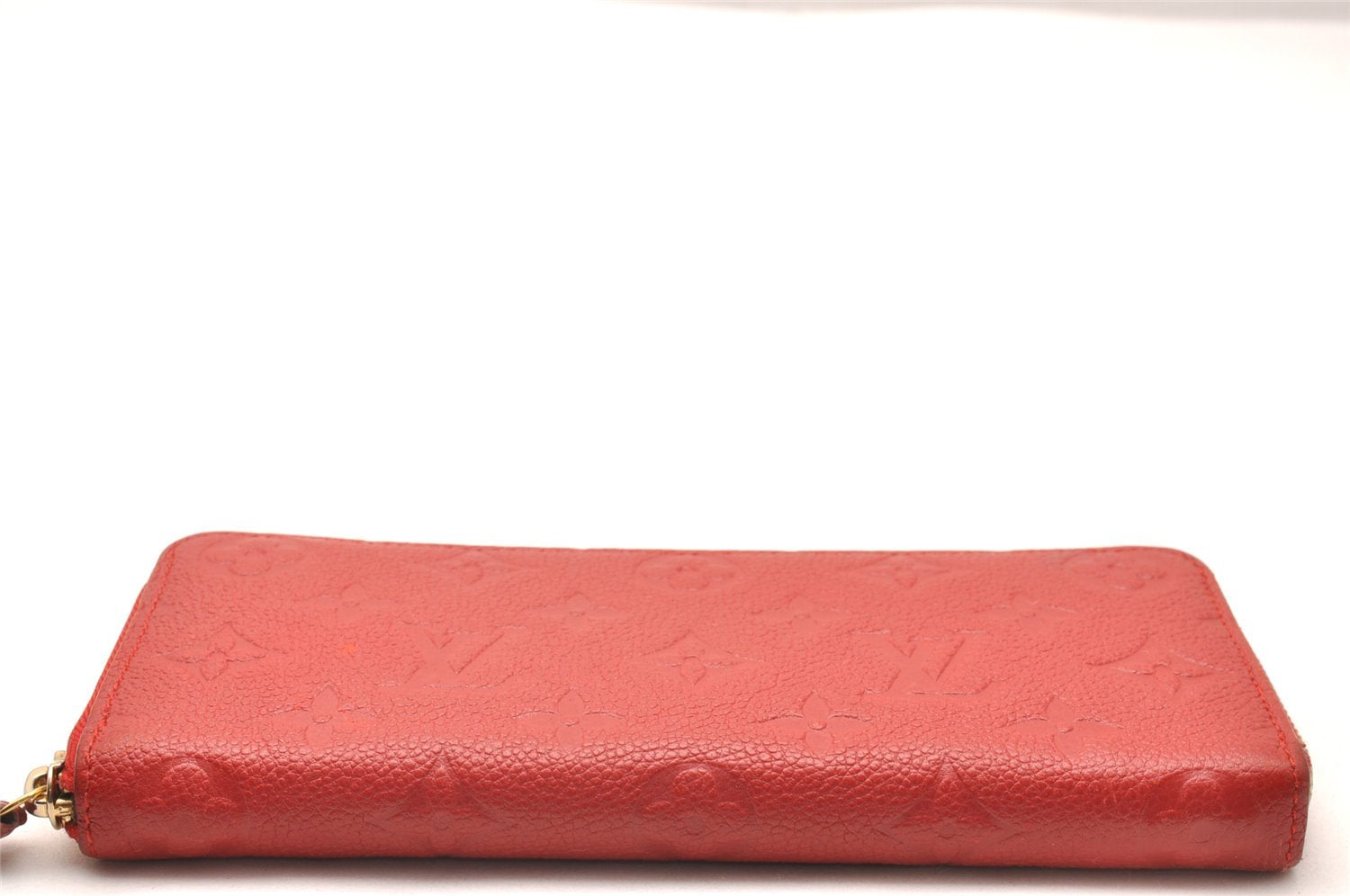 Authentic Louis Vuitton Empreinte Portefeuille Clemence Wallet M60169 Red 1457J