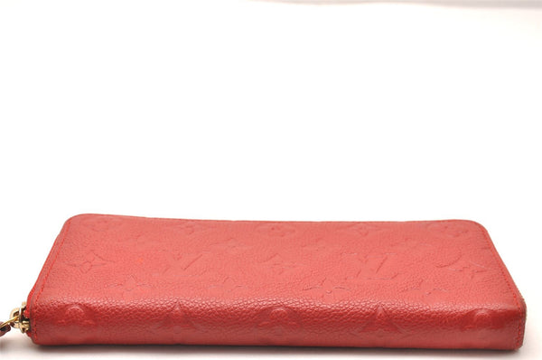 Authentic Louis Vuitton Empreinte Portefeuille Clemence Wallet M60169 Red 1457J