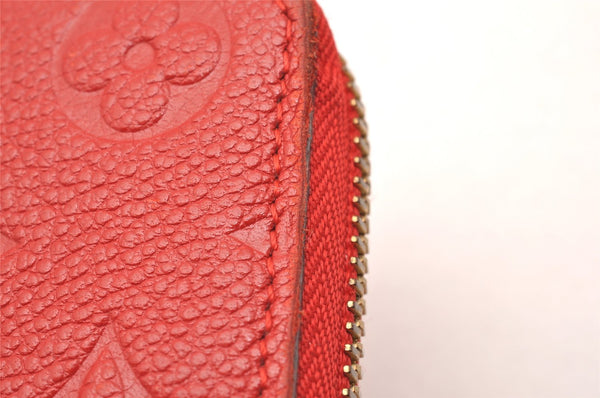 Authentic Louis Vuitton Empreinte Portefeuille Clemence Wallet M60169 Red 1457J