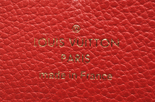 Authentic Louis Vuitton Empreinte Portefeuille Clemence Wallet M60169 Red 1457J