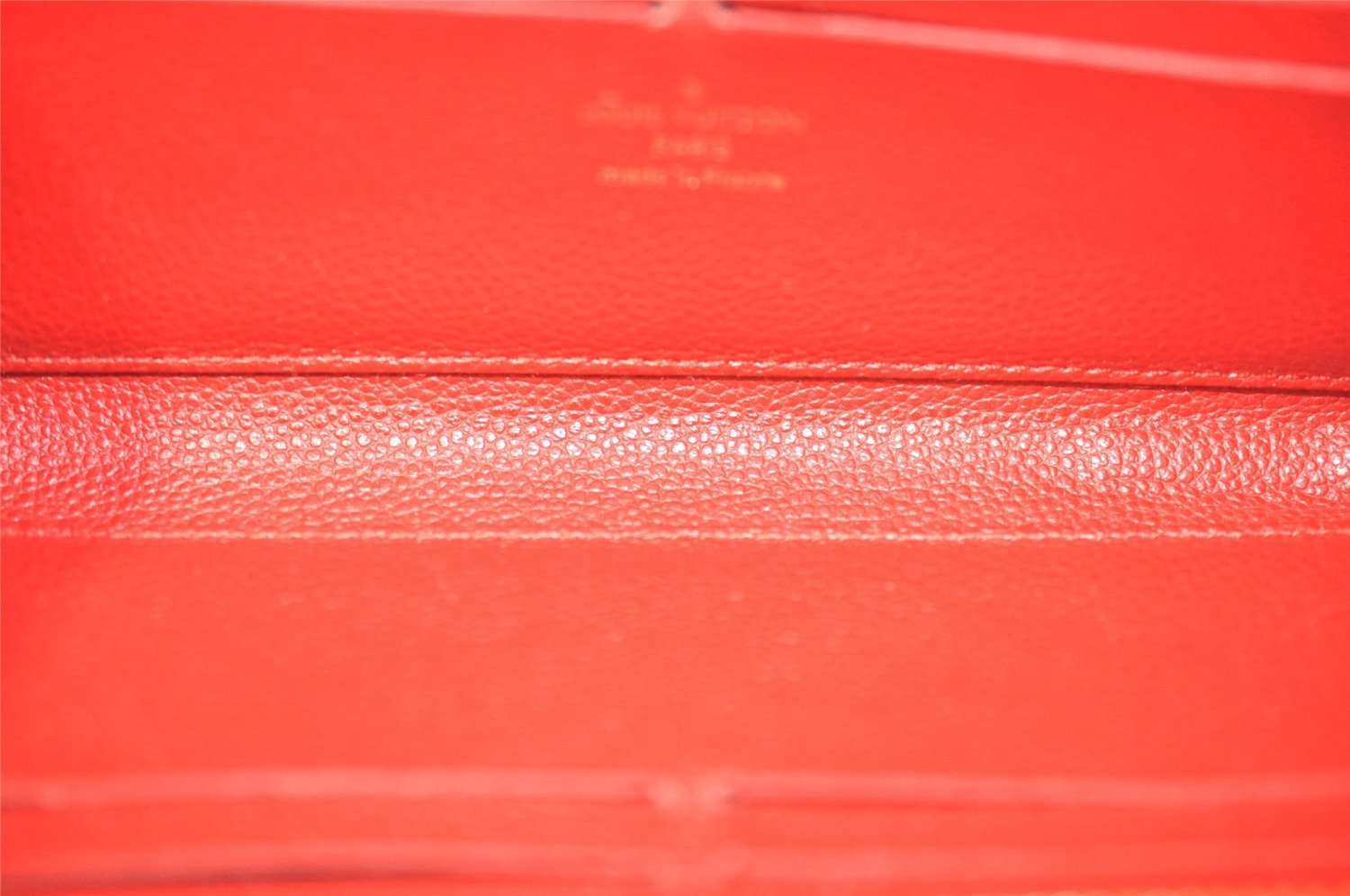Authentic Louis Vuitton Empreinte Portefeuille Clemence Wallet M60169 Red 1457J