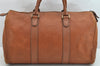 Authentic Burberrys Vintage Leather Hand Boston Bag Purse Brown 1457K