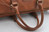 Authentic Burberrys Vintage Leather Hand Boston Bag Purse Brown 1457K