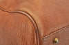 Authentic Burberrys Vintage Leather Hand Boston Bag Purse Brown 1457K