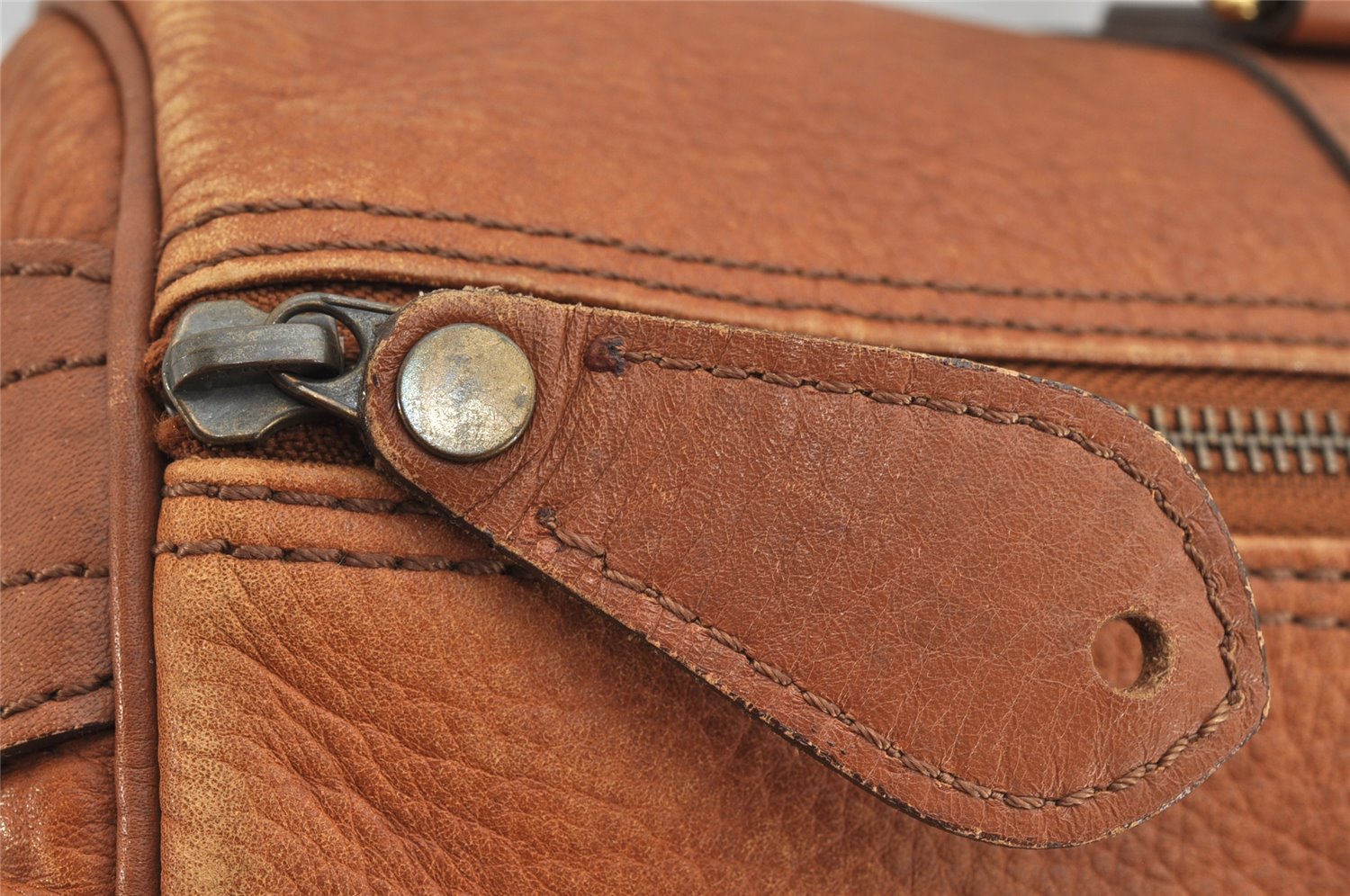 Authentic Burberrys Vintage Leather Hand Boston Bag Purse Brown 1457K