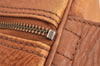 Authentic Burberrys Vintage Leather Hand Boston Bag Purse Brown 1457K