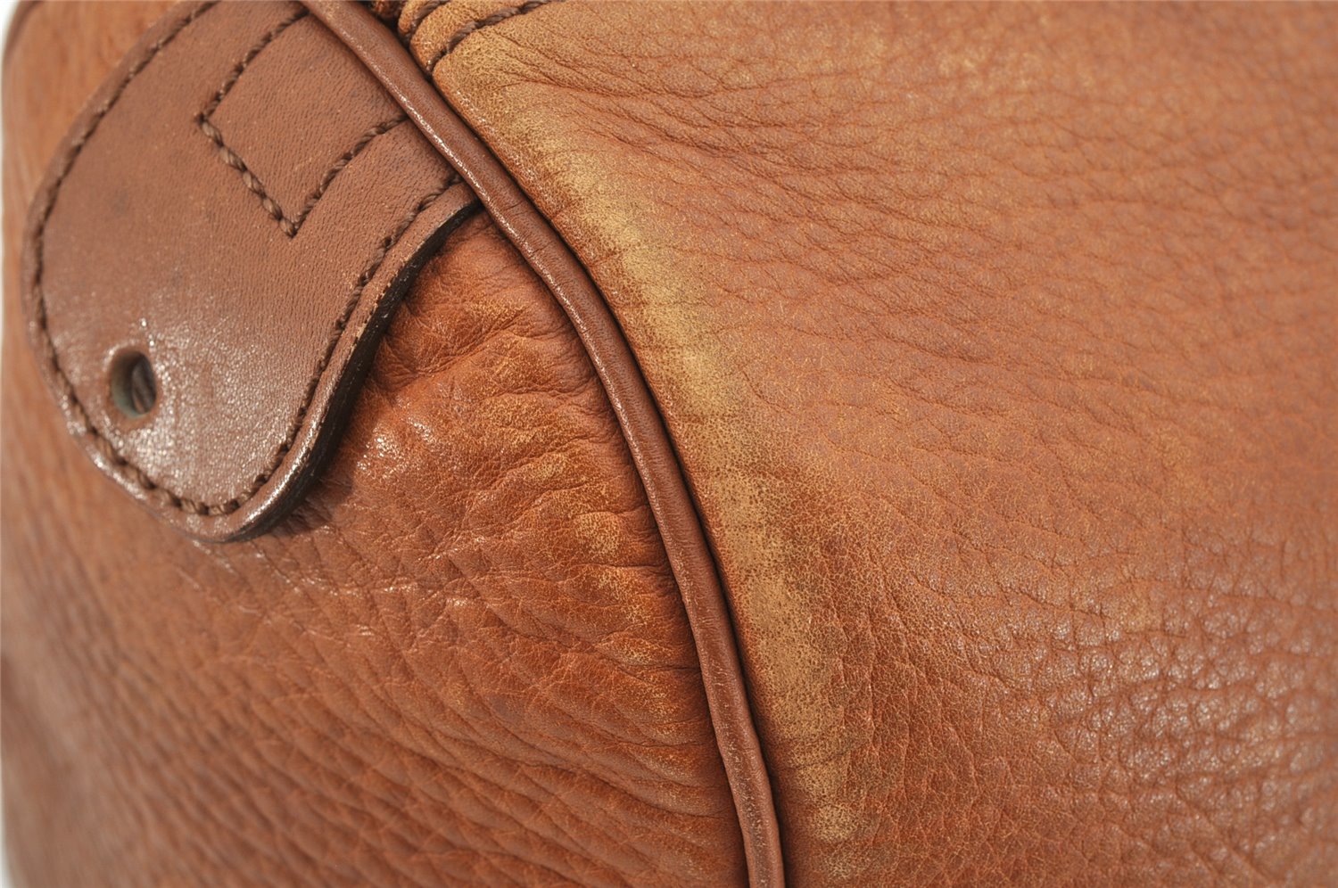 Authentic Burberrys Vintage Leather Hand Boston Bag Purse Brown 1457K