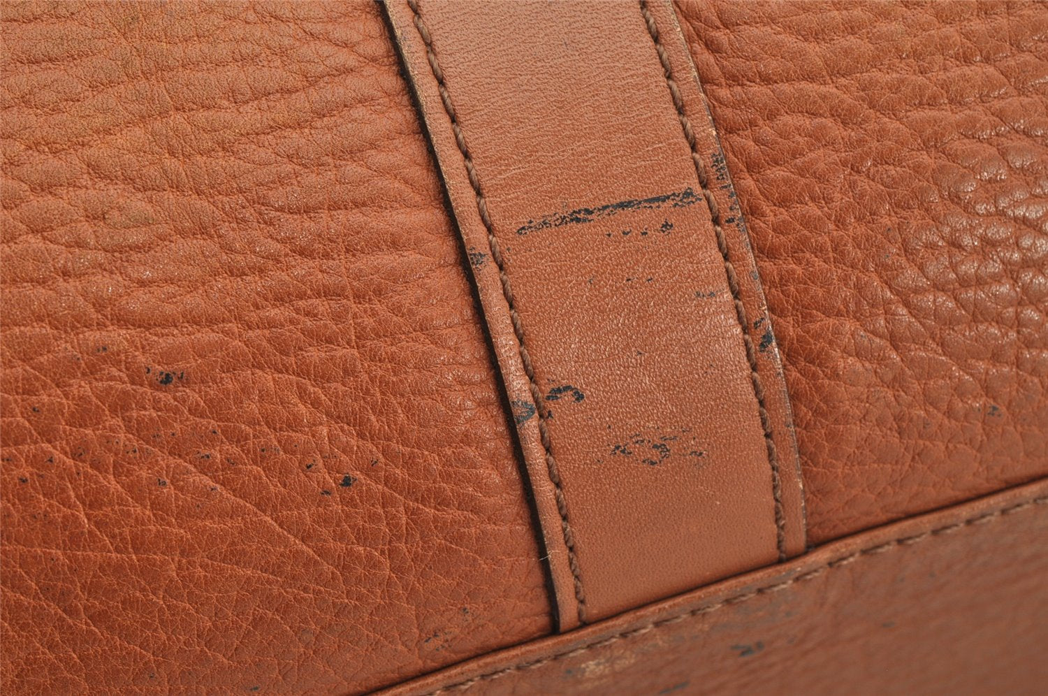 Authentic Burberrys Vintage Leather Hand Boston Bag Purse Brown 1457K
